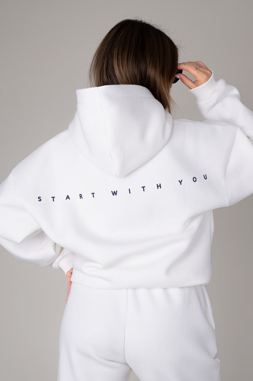 EASE Hoodie Bijela sa plavo