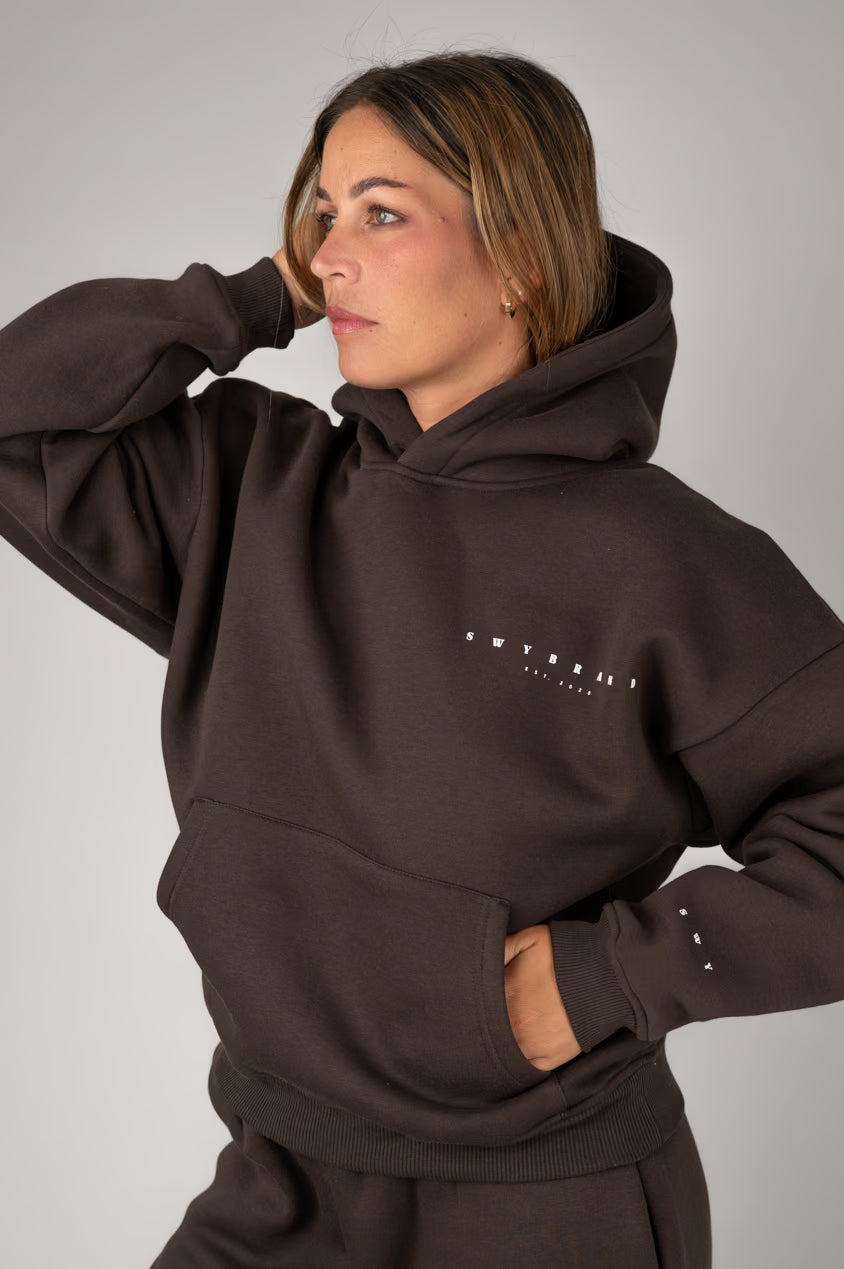 EASE Hoodie Smeđa