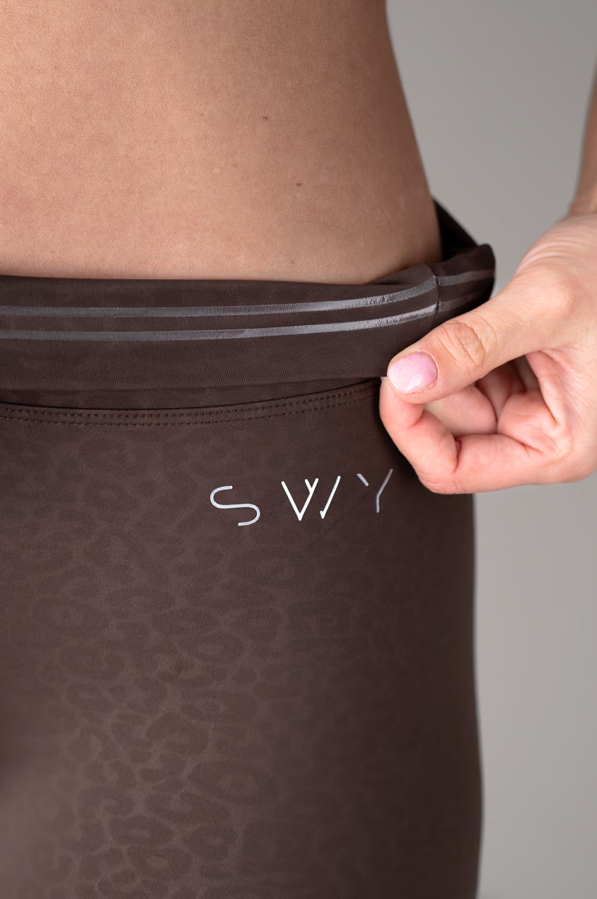 Brown Leopard scrunch Leggings No slip Silicon