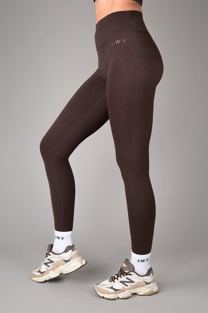Brown Leopard Hidden Scrunch Leggings side view