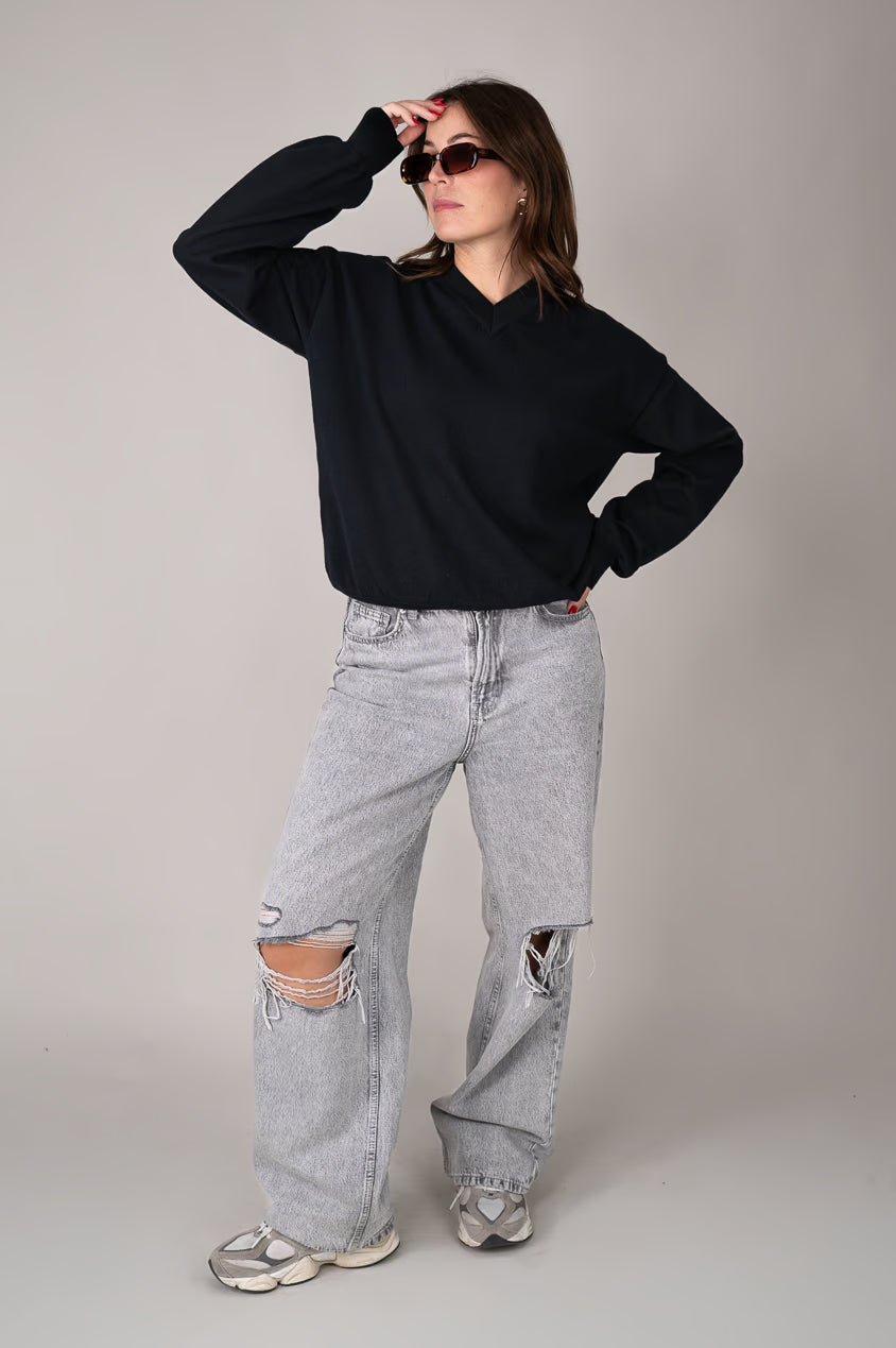 Knit V-Neck Sweater