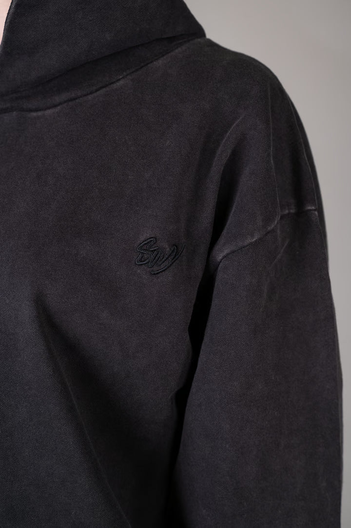Washed Black Hoodie details