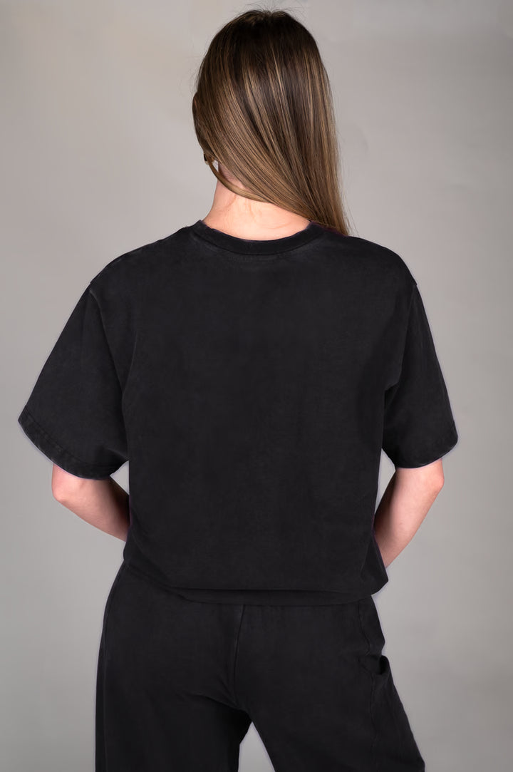 Washed black T-Shirt back view